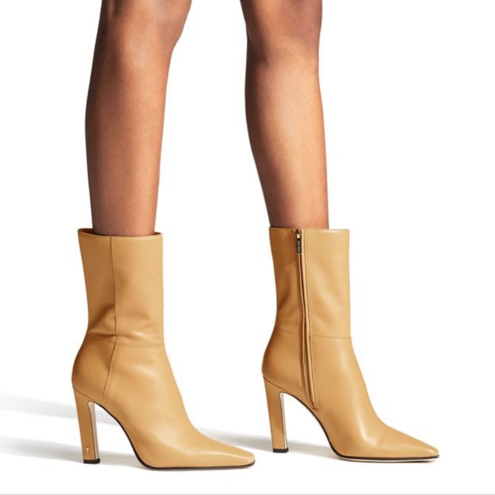 Jimmy Choo Merle 100 Butter Rum Soft Calf Leather